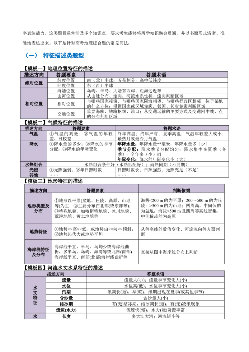 重难题型03常见综合题的问法与答题规范-2025年高考地理热点&middot;重点&middot;难点专练（浙江专用）（解析版）_2025年新高考资料_二轮复习_01高考语文等多个文件_浙江专用