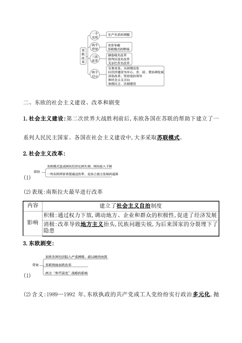 课题46社会主义国家的发展与变化教案_新高考复习资料_2022年新高考复习资料_2022届一轮复习讲练结合7.11更新_系列1_第十八单元20世纪下半叶世界的新变化
