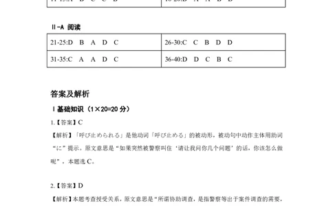 2019答案及解析_203考研（日语）历年真题资料_203日语考研真题05-25_（2014-2023）考研203日语真题+解析_2019考研日语203真题+解析