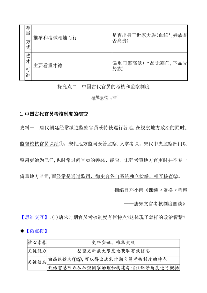 课题54中国古代及近代以来官员的选拔与管理教案_新高考复习资料_2022年新高考复习资料_2022届一轮复习讲练结合7.11更新_系列1_第二十一单元官员的选拔与管理