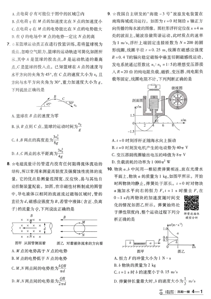 2026物理金考卷特快专递第6期《一模精选卷》试题册_第六期物化生_2026物理金考卷特快专递第6期《一模精选卷》