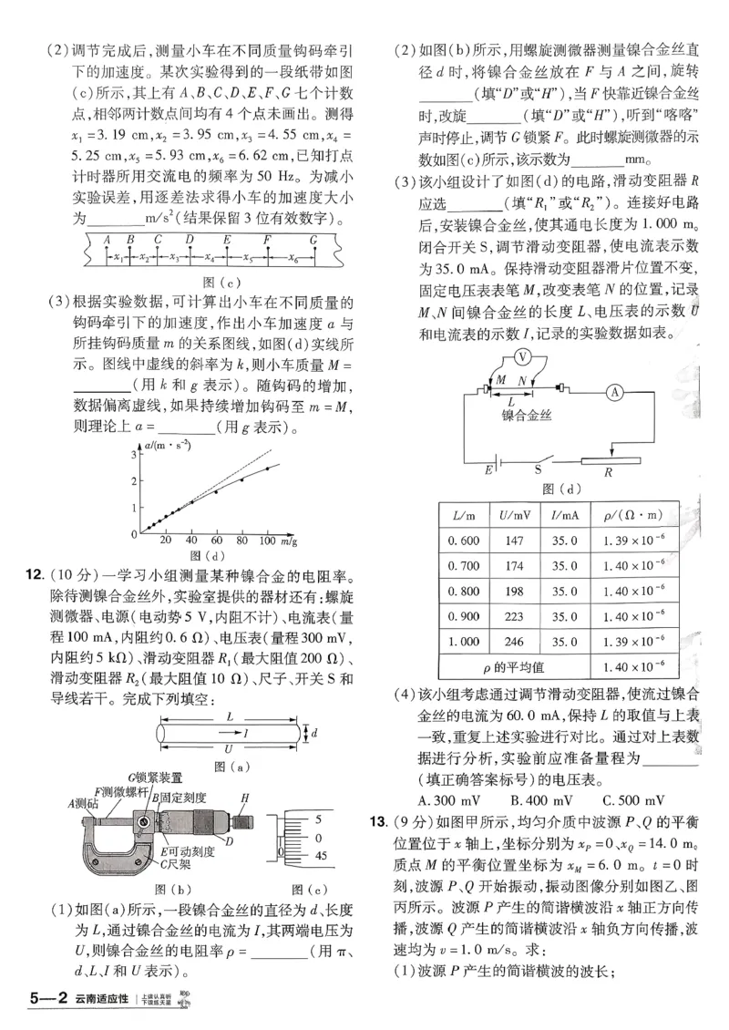 2026物理金考卷特快专递第6期《一模精选卷》试题册_第六期物化生_2026物理金考卷特快专递第6期《一模精选卷》