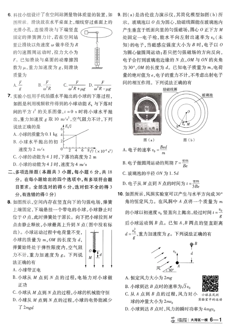 2026物理金考卷特快专递第6期《一模精选卷》试题册_第六期物化生_2026物理金考卷特快专递第6期《一模精选卷》