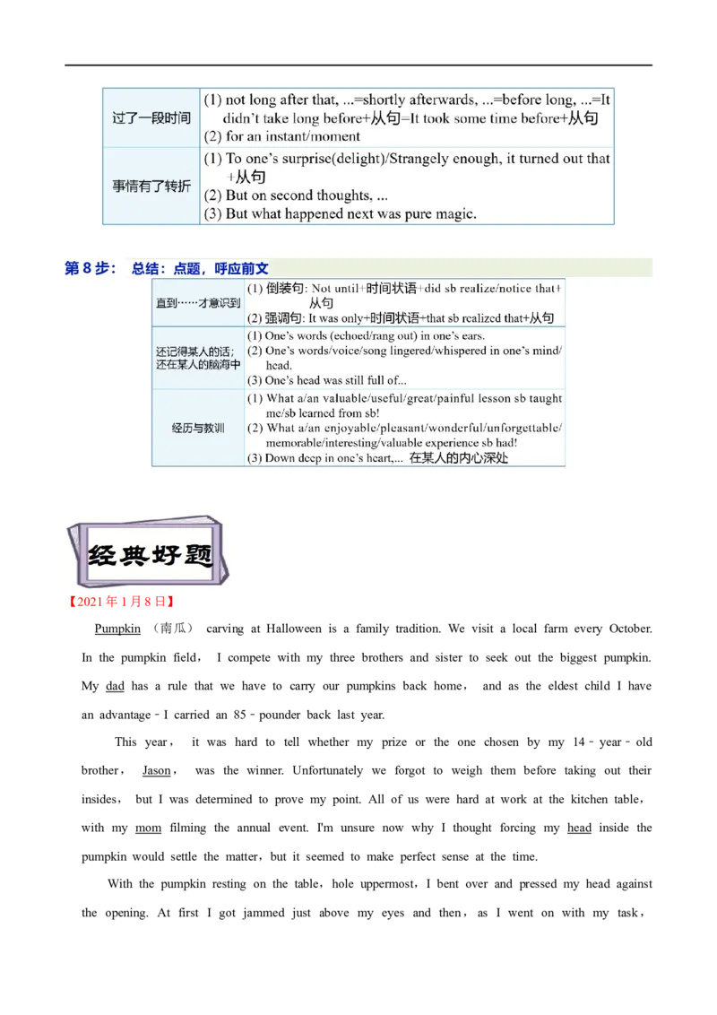 考点53-书面表达读后续写解题技巧之八步成文法（重难题型）（原卷版）-备战2023年高考英语一轮复习考点帮（全国通用）_03高考英语_通用版（老高考）复习资料_2023年复习资料_一轮复习