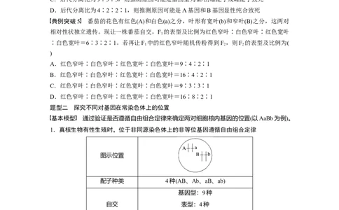 第5单元　第6课时　基因自由组合定律拓展题型突破_2024年新高考资料_1.2024一轮复习_2024年高考生物一轮复习讲义（新人教版）_学生版在此文件夹_大一轮复习讲义