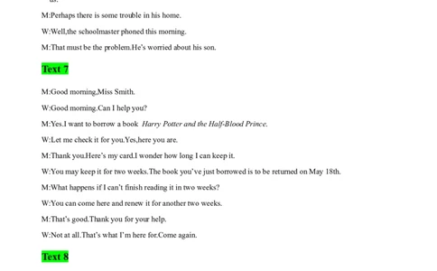 高考英语听力模拟训练06(答案和听力原文)_03高考英语_新高考复习资料_2023年新高考资料_二轮复习_2023届高考英语二轮复习：听力(音频+试题，有听力文字材料）