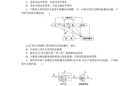专练93　生态系统的能量流动分析和计算_新高考复习资料_2023年新高考复习资料_专项复习_2023《微专题&middot;小练习》&middot;生物&middot;新教材&middot;XL-7