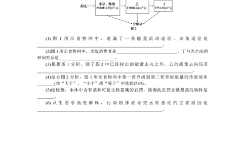 专练93　生态系统的能量流动分析和计算_新高考复习资料_2023年新高考复习资料_专项复习_2023《微专题&middot;小练习》&middot;生物&middot;新教材&middot;XL-7