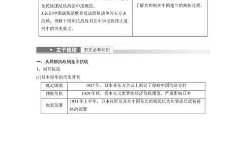 2023年高考历史一轮复习（部编版新高考）第9讲课题25　中华民族的抗日战争_新高考复习资料_2023年新高考复习资料_2023新高考大一轮复习讲义