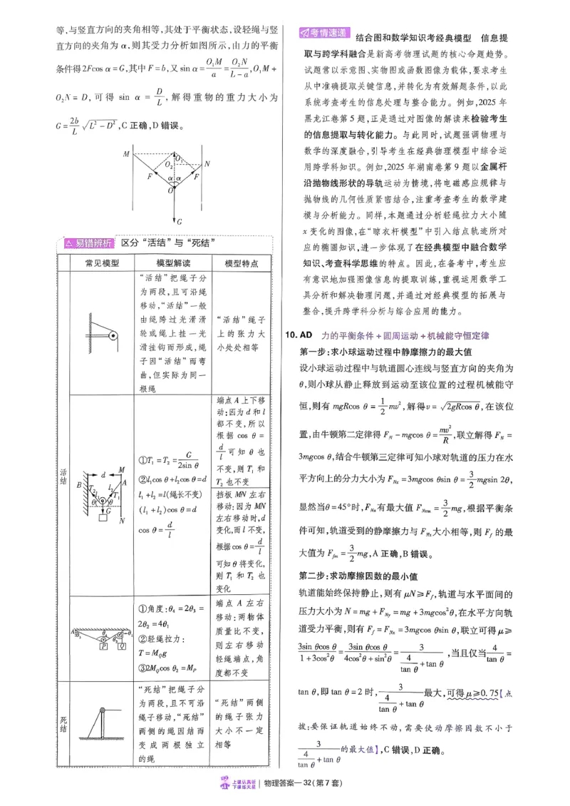 2026物理金考卷特快专递第6期《一模精选卷》答案册_第六期物化生_2026物理金考卷特快专递第6期《一模精选卷》