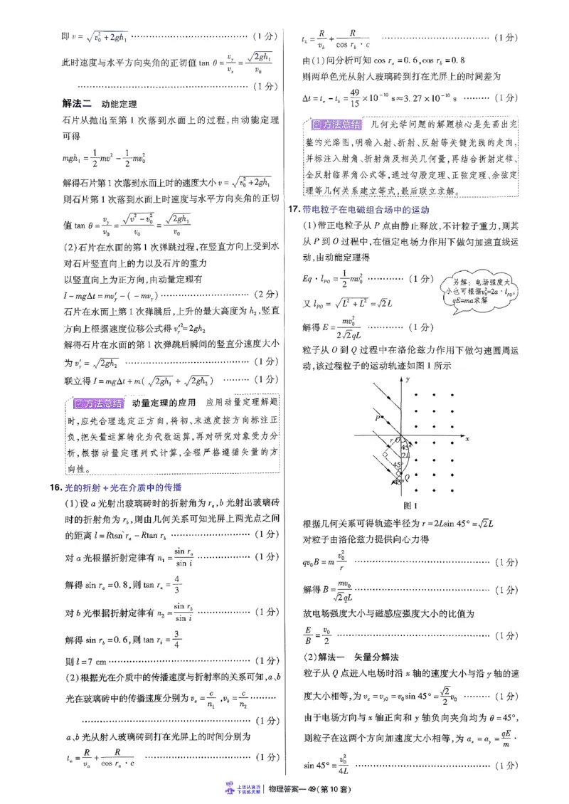 2026物理金考卷特快专递第6期《一模精选卷》答案册_第六期物化生_2026物理金考卷特快专递第6期《一模精选卷》
