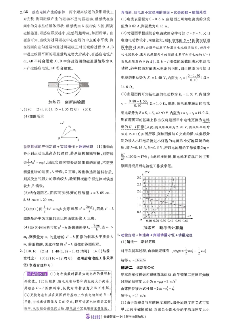 2026物理金考卷特快专递第6期《一模精选卷》答案册_第六期物化生_2026物理金考卷特快专递第6期《一模精选卷》