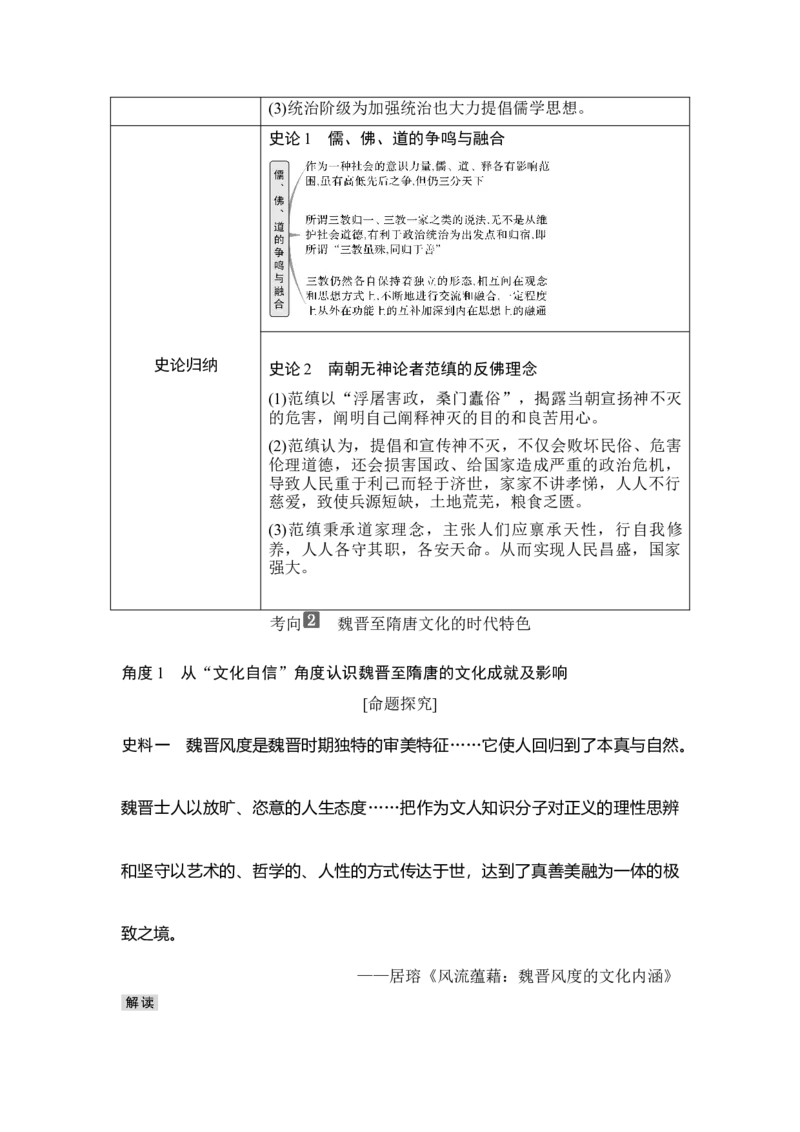 第6讲三国至隋唐的文化_07高考历史_新高考复习资料_2023年新高考复习资料_2023新高考大一轮复习讲义_2023年高考历史一轮复习讲义（部编版新高考）_赠补充习题_专题2-10