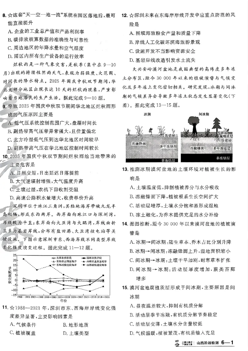 地理第6期一模精选卷A4_第六期史地政_9-地理金考卷特快专递第6期《一模精选卷》