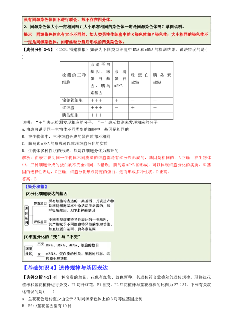 专题01基础知识型选择题（解析版）_2025年新高考资料_二轮复习_2025年高考生物二轮热点题型归纳与变式演练（新高考通用）3404350