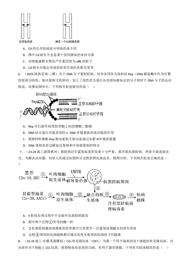专题01基础知识型选择题（原卷版）_2025年新高考资料_二轮复习_2025年高考生物二轮热点题型归纳与变式演练（新高考通用）3404350
