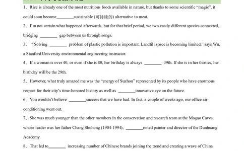 考点巩固卷11冠词（解析版）_03高考英语_新高考复习资料_2025年新高考复习_2025年高考英语一轮复习考点通关卷（新高考通用）