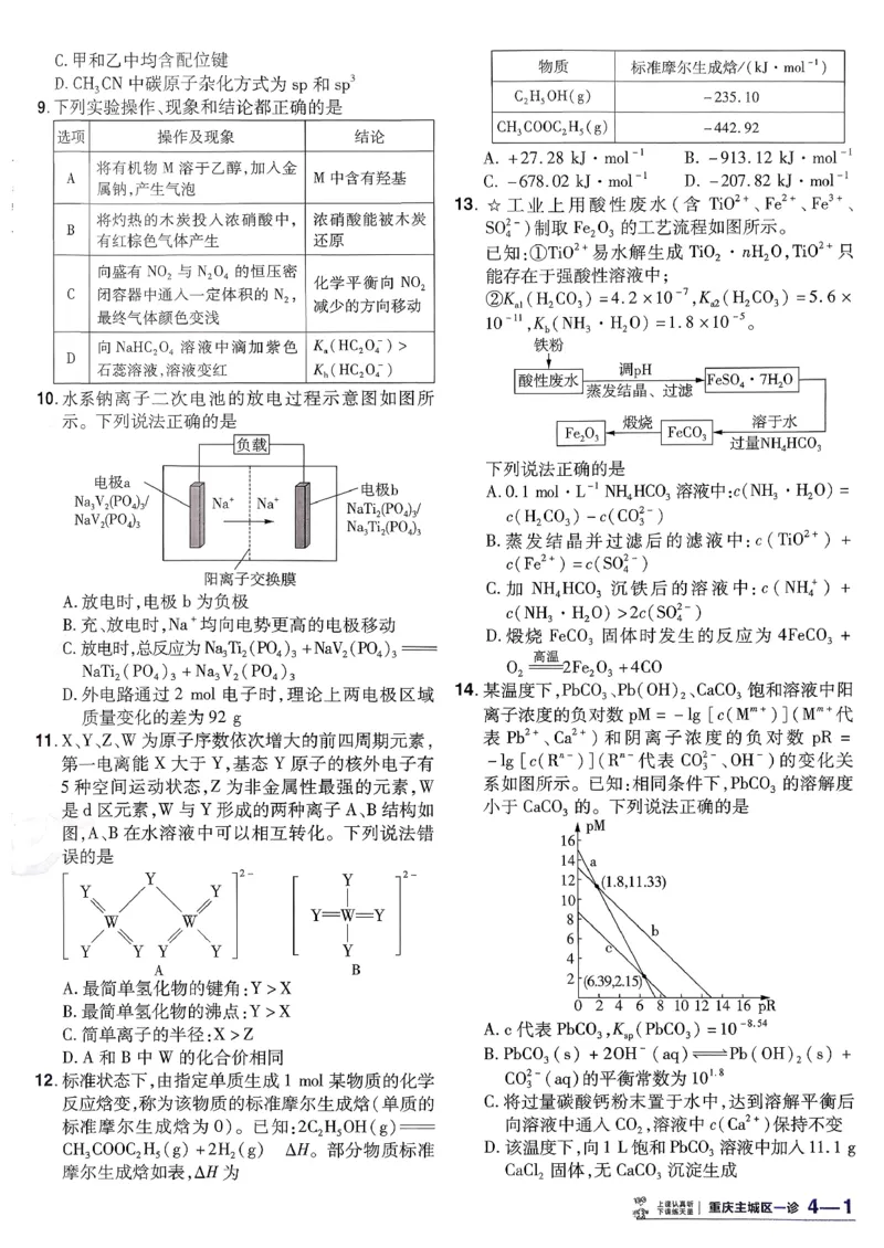 2026化学金考卷特快专递第6期《一模精选卷》试题册_第六期物化生_2026化学金考卷特快专递第6期《一模精选卷》