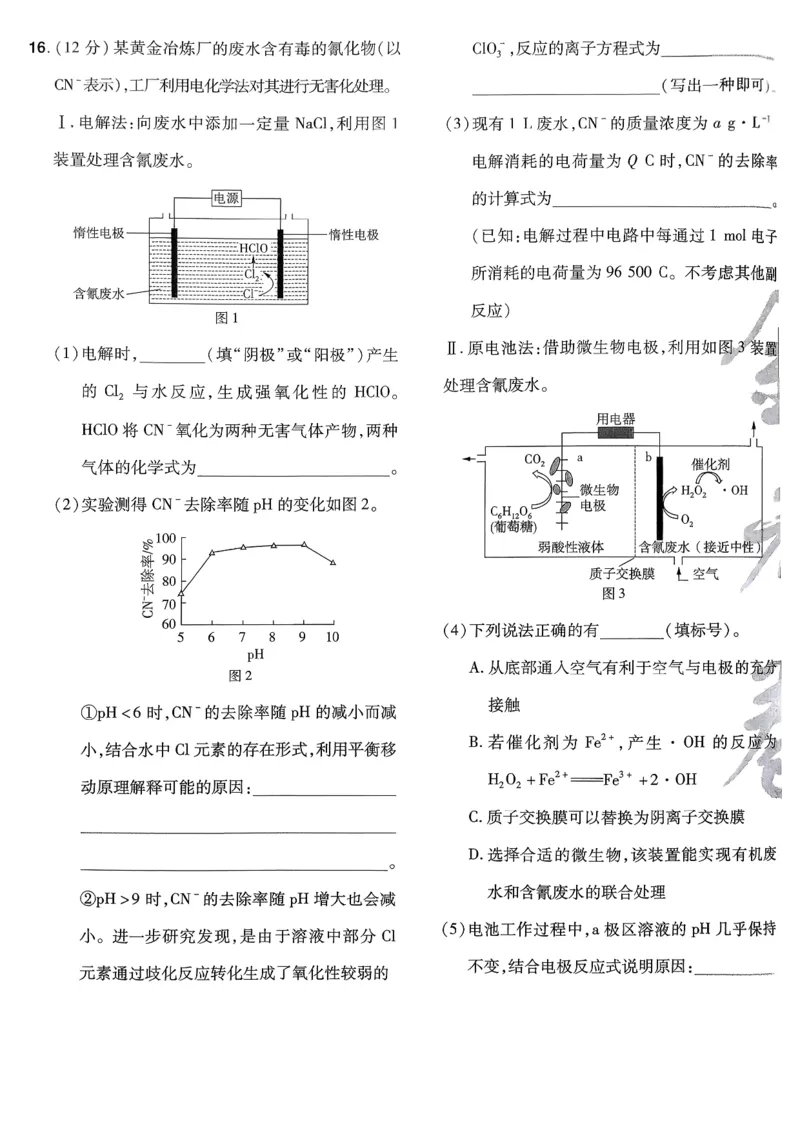 2026化学金考卷特快专递第6期《一模精选卷》试题册_第六期物化生_2026化学金考卷特快专递第6期《一模精选卷》