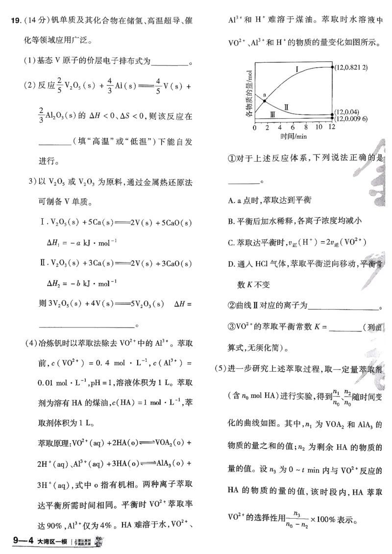 2026化学金考卷特快专递第6期《一模精选卷》试题册_第六期物化生_2026化学金考卷特快专递第6期《一模精选卷》