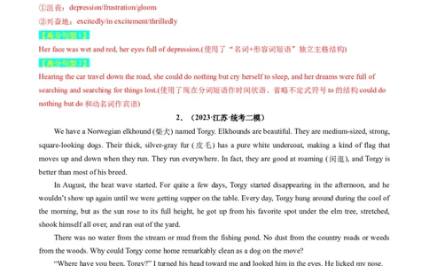 重点话题突破01人与动物（读后续写高频主题分类）（解析版）_03高考英语_新高考复习资料_2024年新高考资料_一轮复习资料_第八部分读后续写高频主题分类_解析版