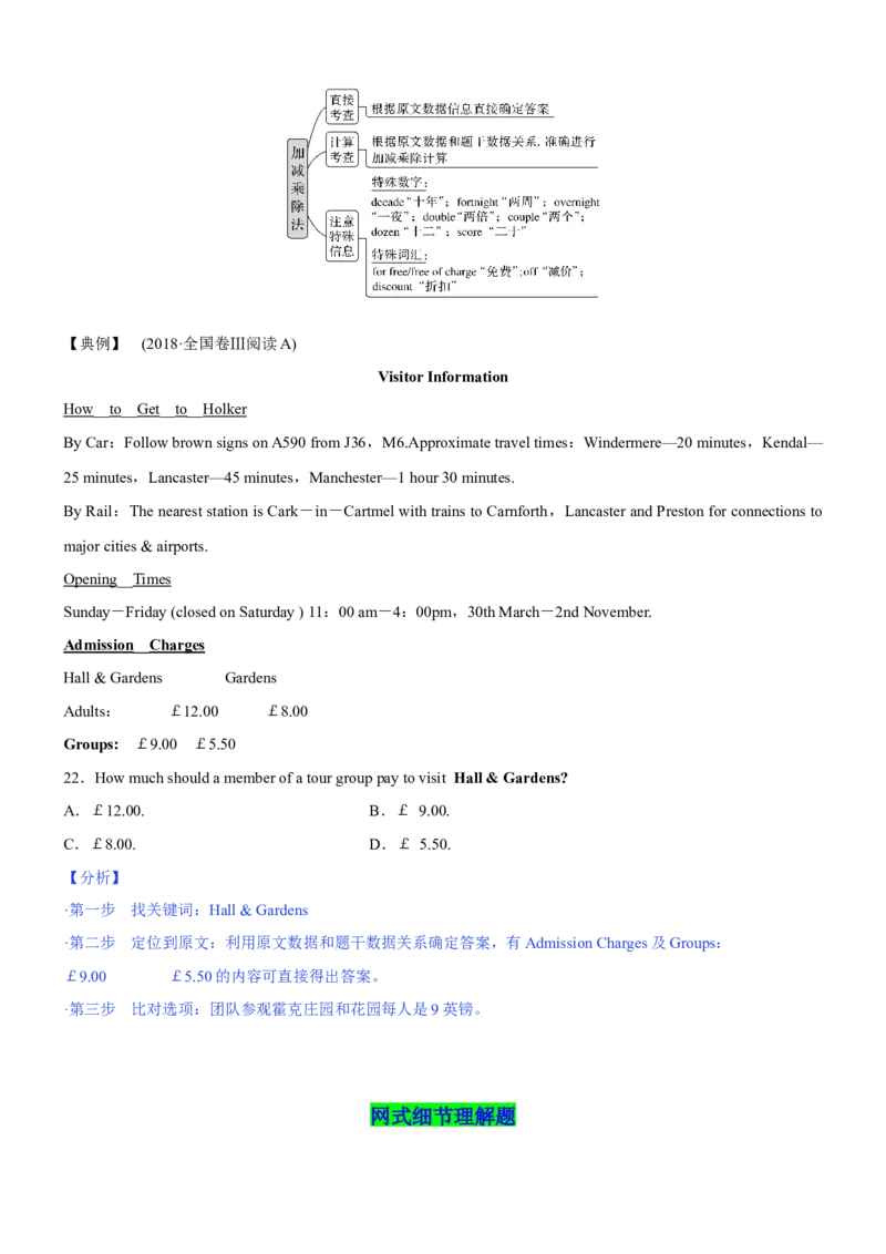 考向52阅读理解之点式与网式细节理解题的突破策略(原卷版)-备战2022年高考英语一轮复习考点微专题_03高考英语_新高考复习资料_2022年新高考资料_2022年新高考英语一轮复习