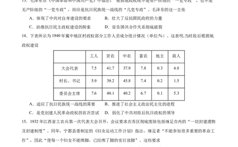 考点巩固卷20政治制度（原卷版）_07高考历史_新高考复习资料_2024年新高考复习资料_一轮复习资料_完2024年高考历史一轮复习考点通关卷（新高考通用）_考点巩固卷