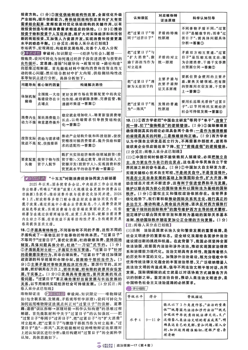 政治第6期一模精选卷A4_第六期史地政_8-政治金考卷特快专递第6期《一模精选卷》