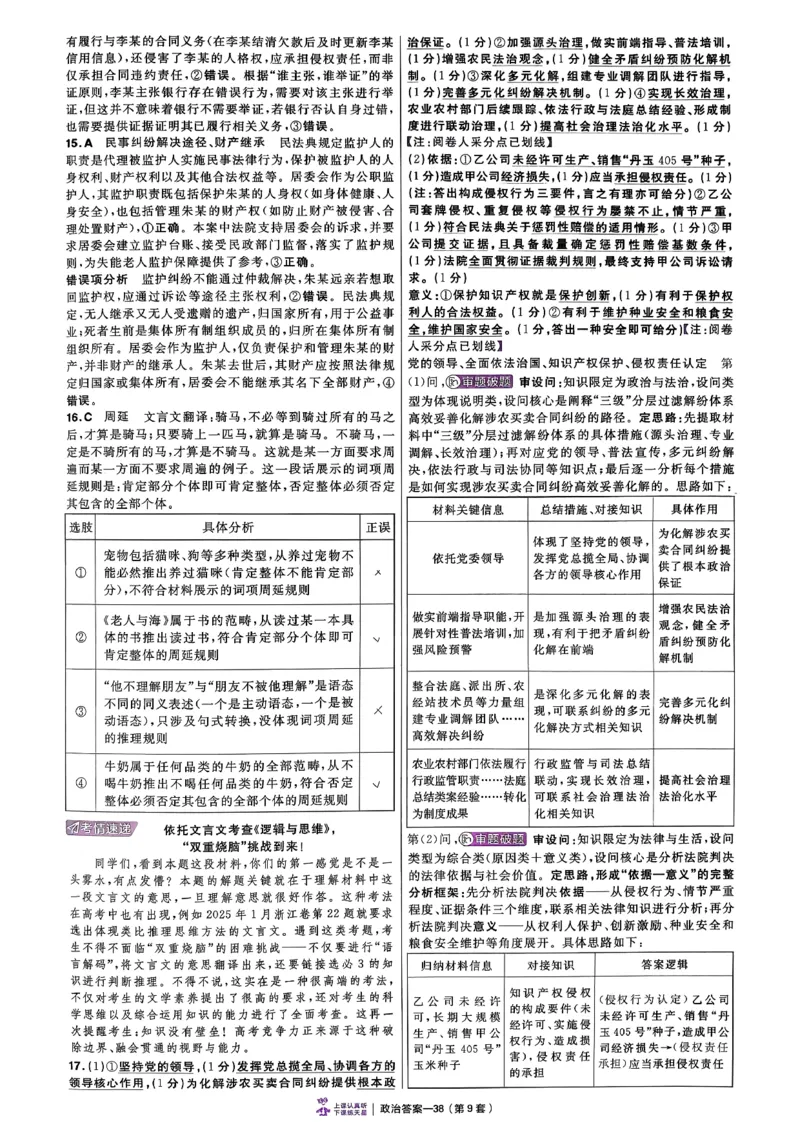 政治第6期一模精选卷A4_第六期史地政_8-政治金考卷特快专递第6期《一模精选卷》