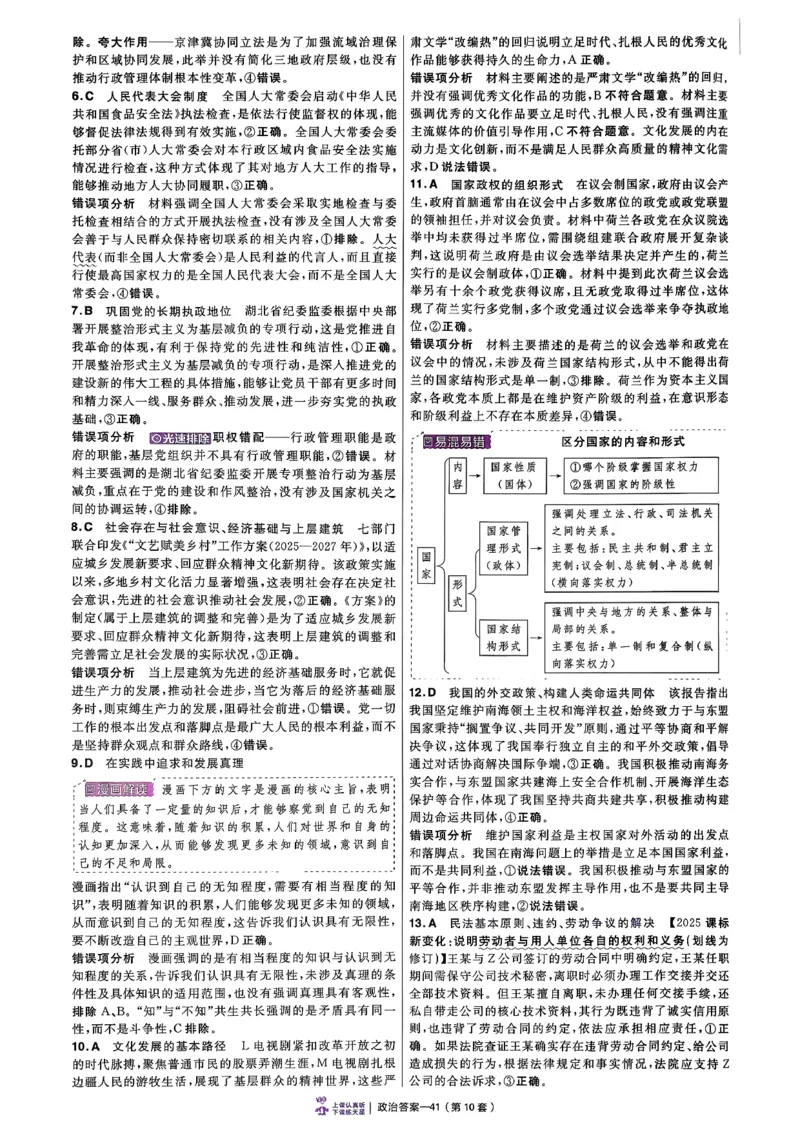 政治第6期一模精选卷A4_第六期史地政_8-政治金考卷特快专递第6期《一模精选卷》