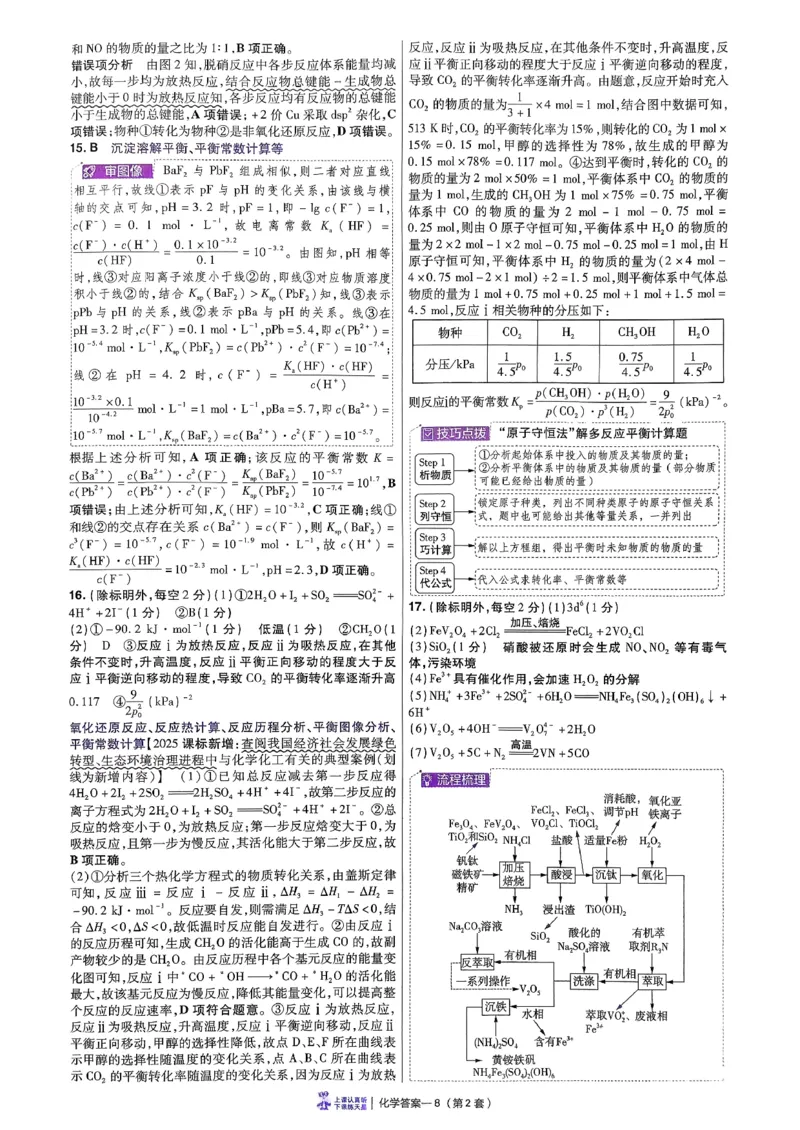 2026化学金考卷特快专递第6期《一模精选卷》答案册_第六期物化生_2026化学金考卷特快专递第6期《一模精选卷》