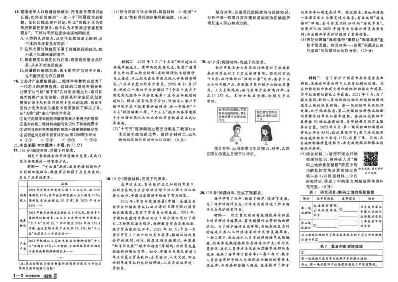 政治第6期一模精选卷_第六期史地政_8-政治金考卷特快专递第6期《一模精选卷》