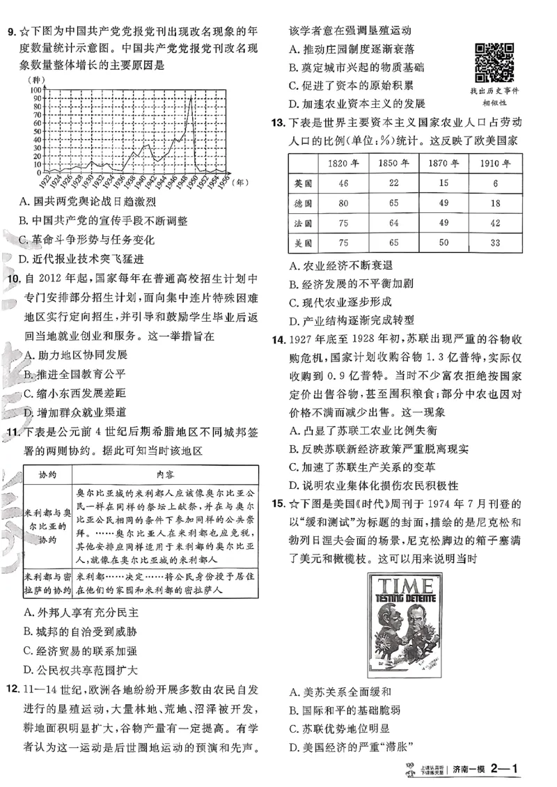 历史6维解析_第六期史地政_7-历史金考卷特快专递第6期《一模精选卷》