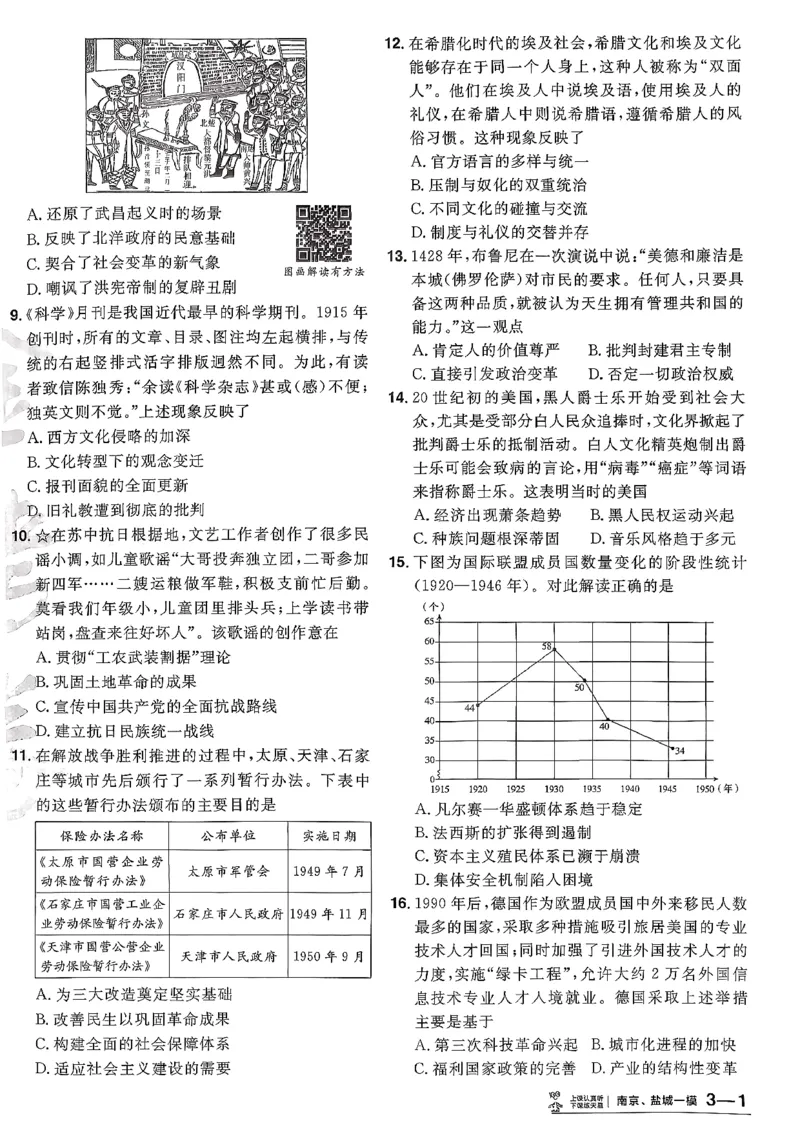 历史6维解析_第六期史地政_7-历史金考卷特快专递第6期《一模精选卷》