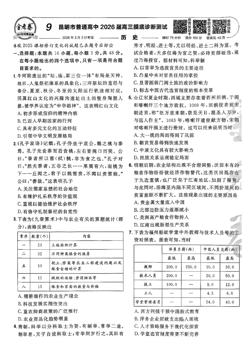 历史6维解析_第六期史地政_7-历史金考卷特快专递第6期《一模精选卷》