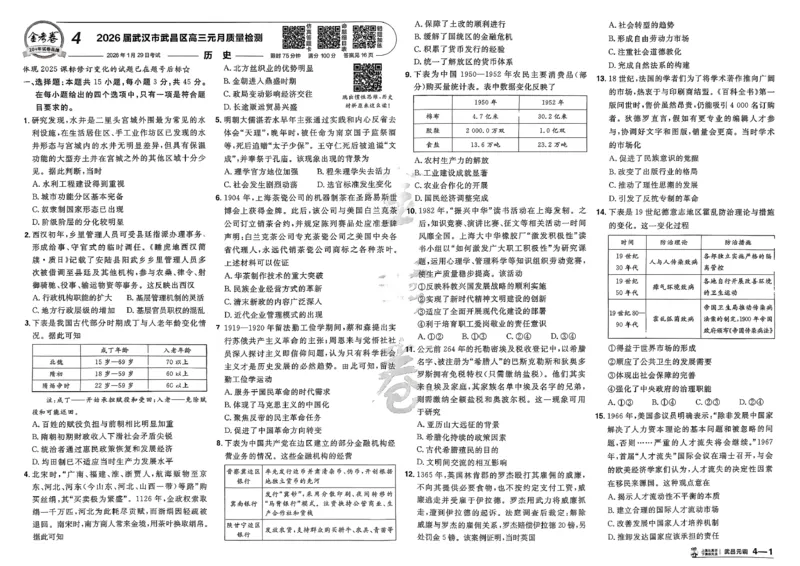 历史第6期一模精选卷A4_第六期史地政_7-历史金考卷特快专递第6期《一模精选卷》