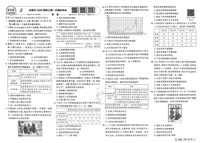 历史第6期一模精选卷A4_第六期史地政_7-历史金考卷特快专递第6期《一模精选卷》