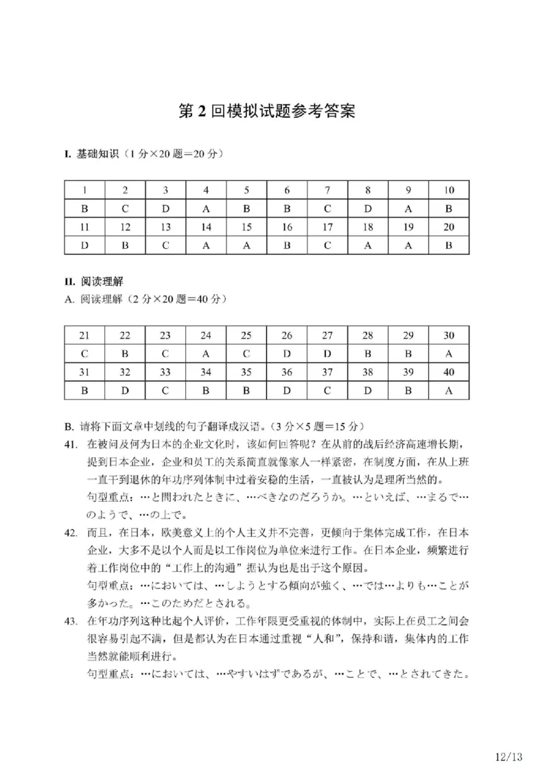 203考研日语模拟卷第2回题本+答案（OCR）_203考研（日语）历年真题资料_203日语-复习资料_02-203考研日语12套模拟题