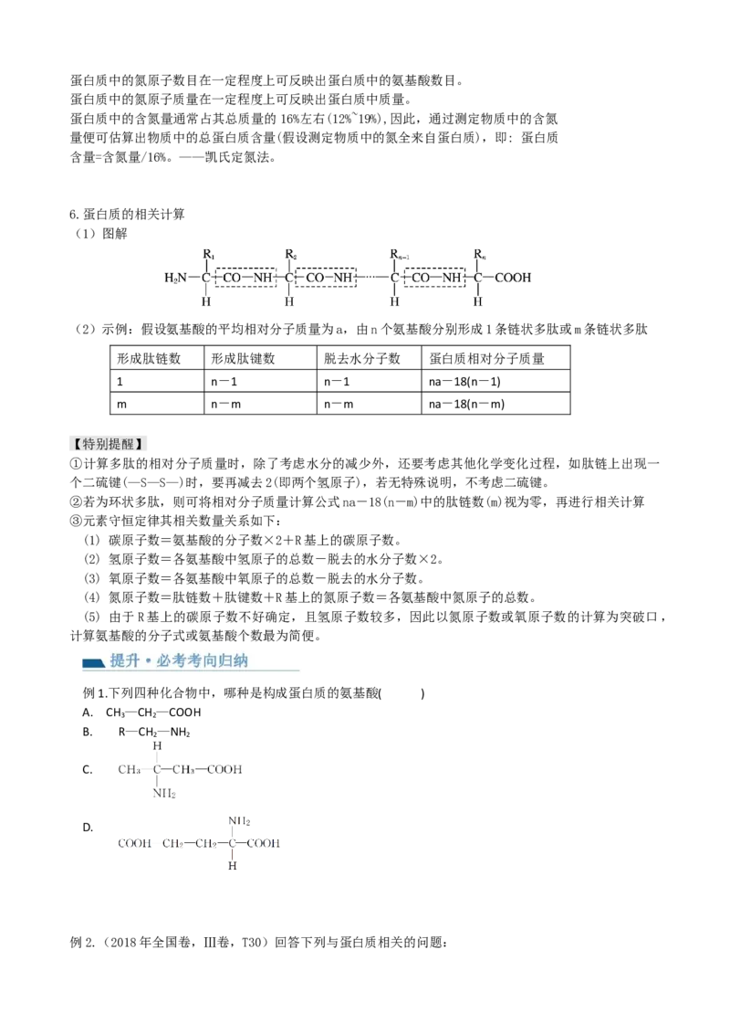 第4讲细胞中的蛋白质和核酸（讲义）（学生版）_2024年新高考资料_1.2024一轮复习_2024年高考生物一轮复习讲练测（新教材新高考）