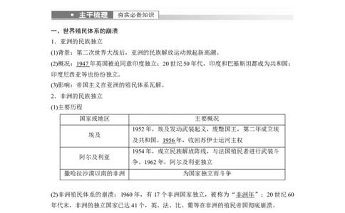 2023年高考历史一轮复习（部编版新高考）第19讲课题54　世界殖民体系的瓦解与新兴国家的发展_新高考复习资料_2023年新高考复习资料_2023新高考大一轮复习讲义