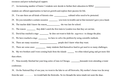 考点巩固卷05关系副词引导的定语从句（解析版）_03高考英语_新高考复习资料_2025年新高考复习_2025年高考英语一轮复习考点通关卷（新高考通用）