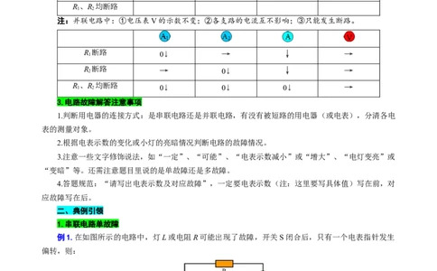 &ldquo;表格法&rdquo;突破电路故障分析_8、物理总复习_8.中考物理总复习_2024年中考复习资料_专项复习资料_2024年中考物理复习_❤更新专项复习
