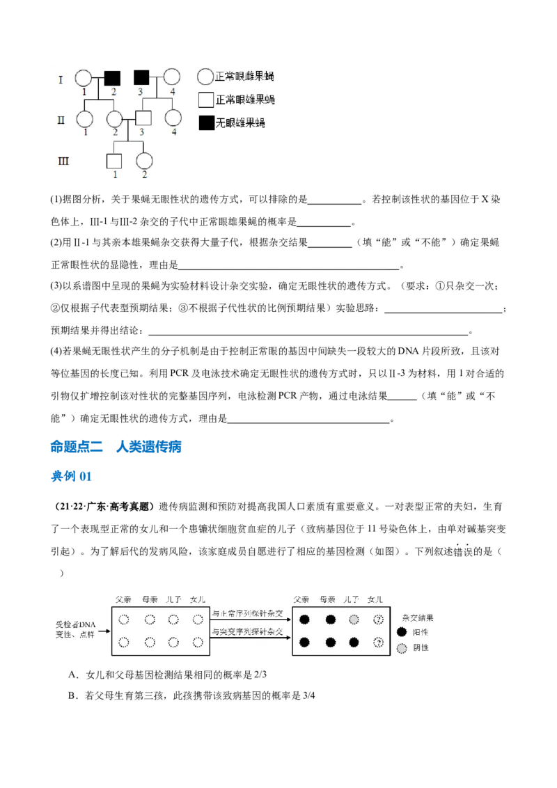 专题04遗传的基本规律和人类遗传病（讲义）（原卷版）_新高考复习资料_2024年新高考复习资料_二轮复习资料_讲义