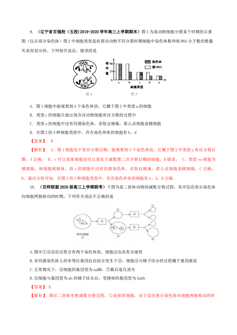 专题03有丝分裂与减数分裂的综合-备战2021年高考生物核心考点透析（解析版）_新高考复习资料_2021年新高考资料_备战2021年高考生物核心考点透析