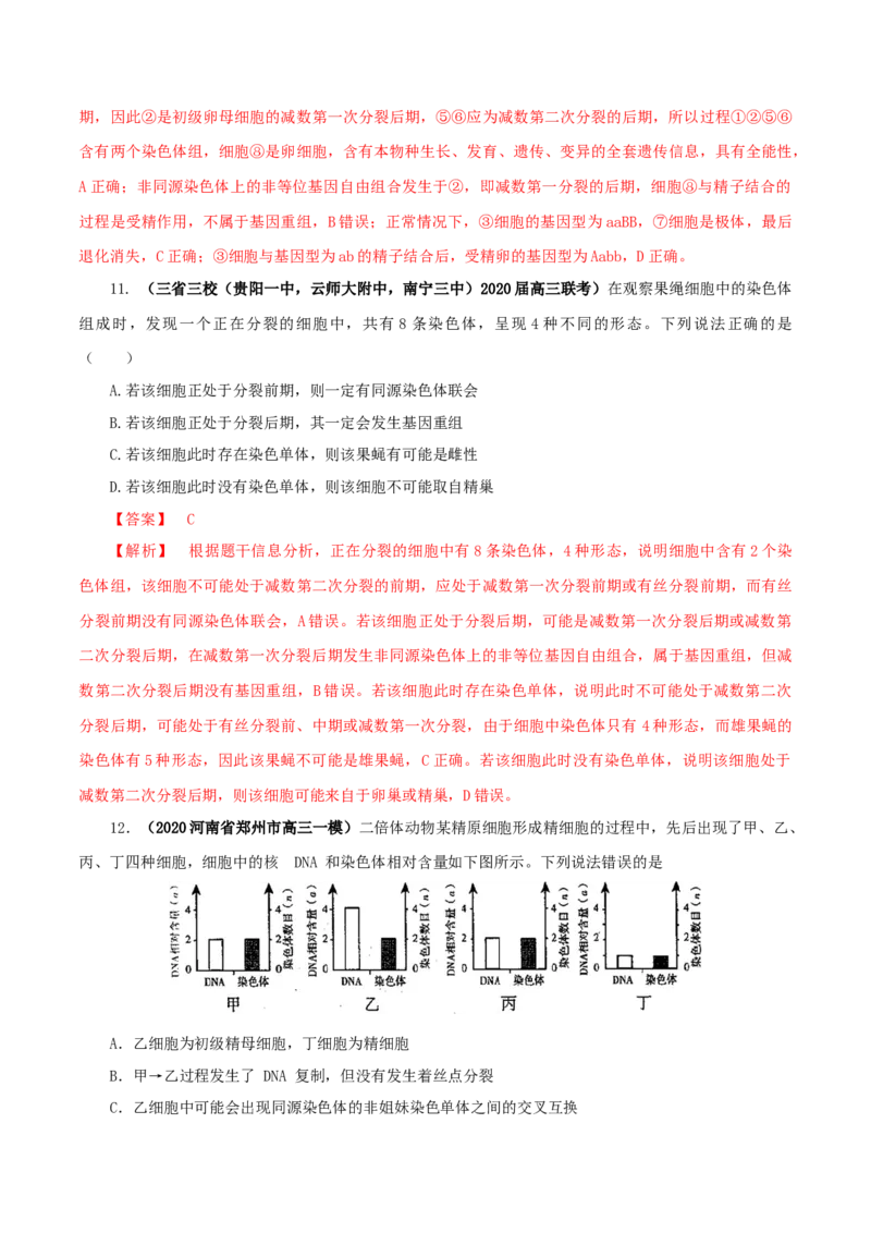 专题03有丝分裂与减数分裂的综合-备战2021年高考生物核心考点透析（解析版）_新高考复习资料_2021年新高考资料_备战2021年高考生物核心考点透析