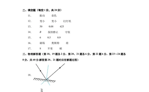 2024年江苏省中考物理第二次模拟考试（徐州卷）（参考答案及评分标准）_8、物理总复习_2024中考模拟题物理_二模_物理（徐州卷）-：2024年中考第二次模拟考试