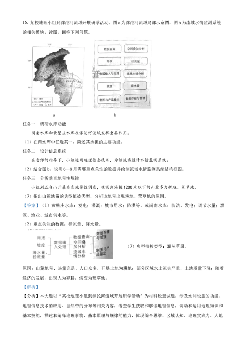 2024年高考地理试卷（北京）（含答案）_北京市高考历年真题_地理