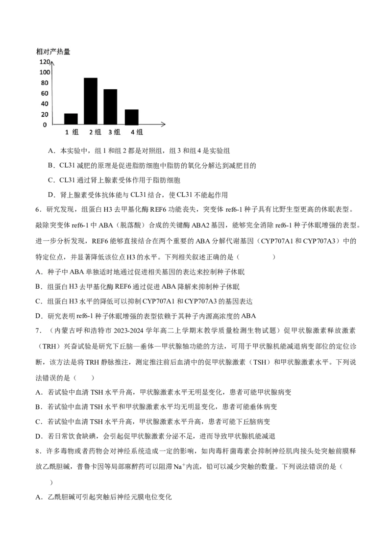 题型06实验设计类（稳态与调节）（原卷版）_2024年新高考资料_2.2024二轮复习_备战2024年高考生物实验专项突破3143686_题型06实验设计类（稳态与调节）-备战2024年高考生物实验专项突破