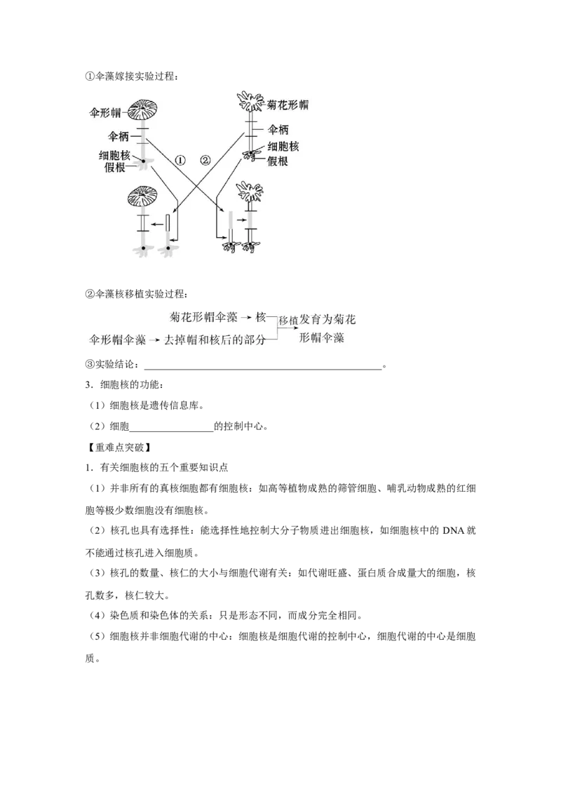 专题04细胞膜与细胞核(学生版)_新高考复习资料_2023年新高考复习资料_二轮复习_增分要点2023高考生物二轮复习专题解读和分层训练291073137