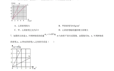 专题06密度2022-2023学年中考二轮培优训练（原卷版）_8、物理总复习_8.中考物理总复习_2023年中考复习资料_二轮复习_备战2023学年中考二轮培优训练